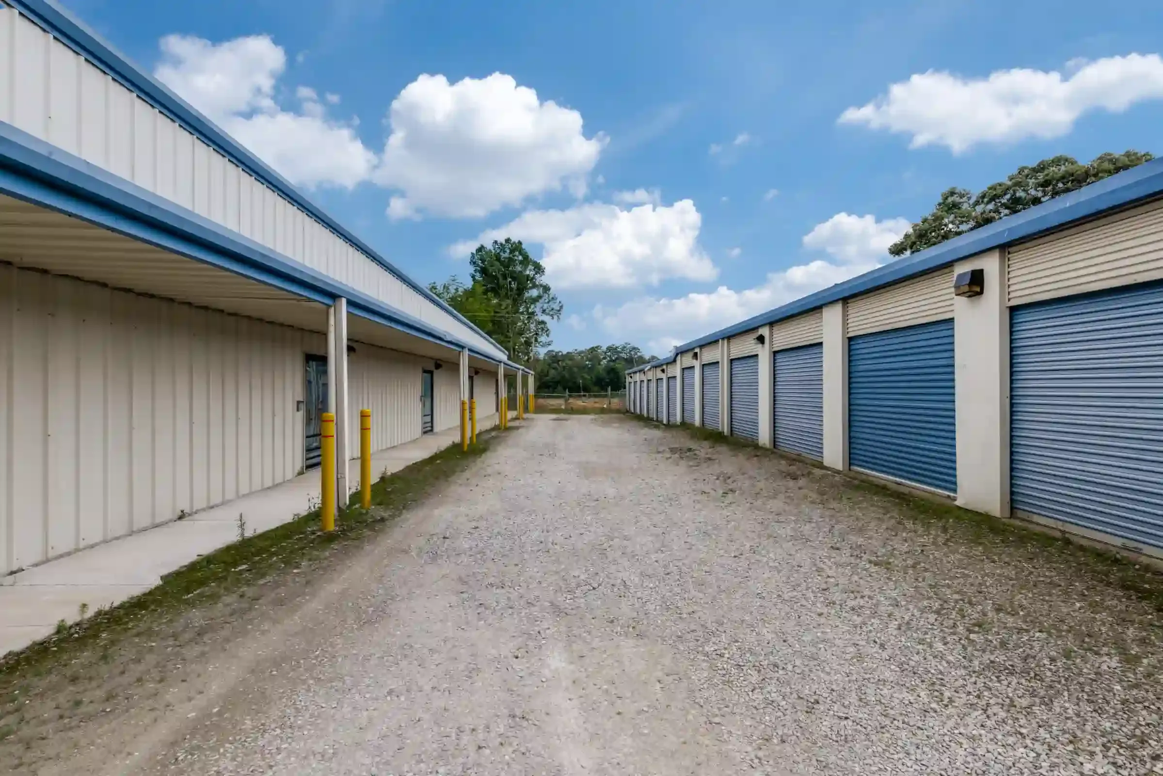 row of outdoor storage units
