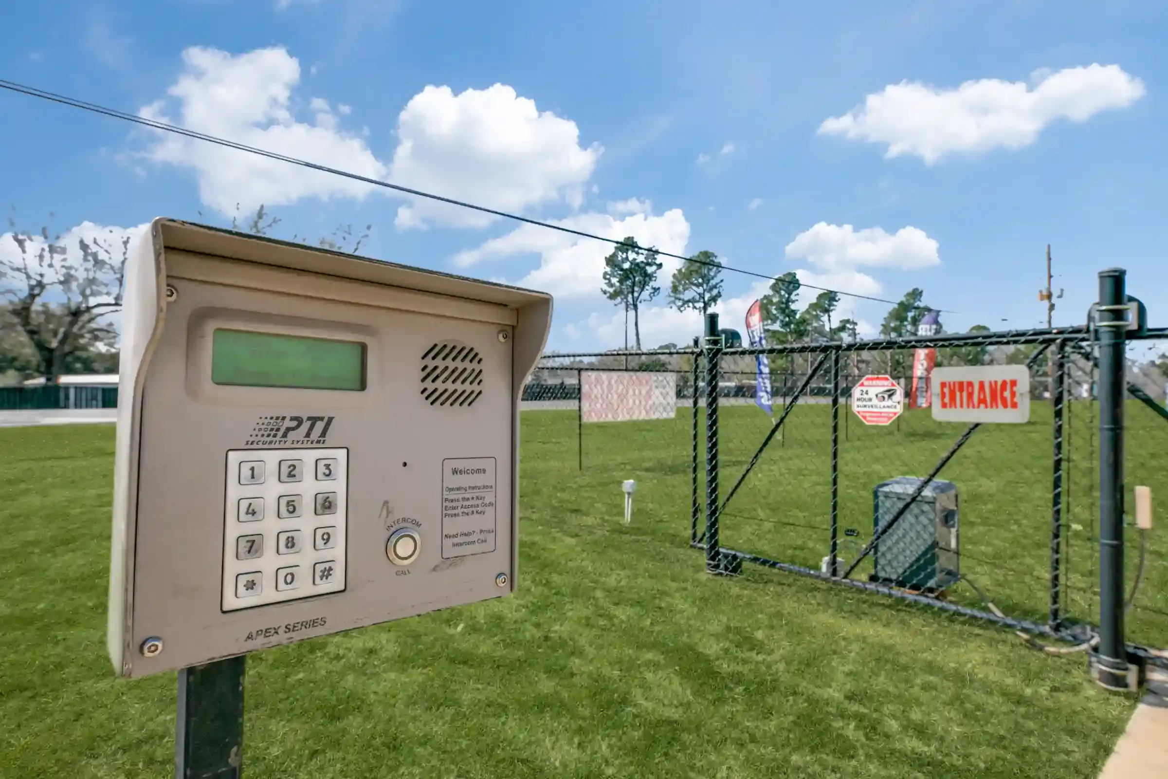 keypad entry to storage facility