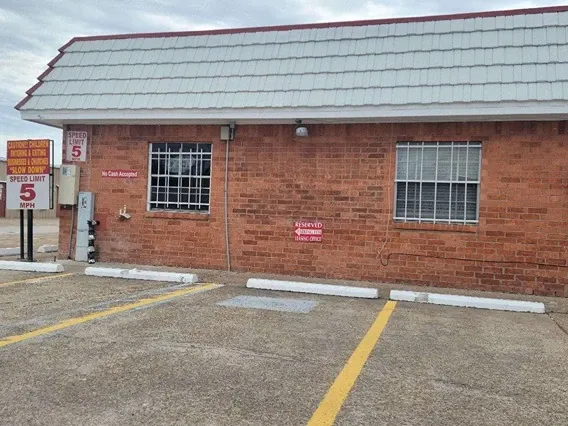 parking lot at storage facility