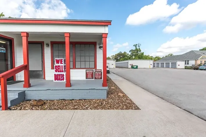 self storage facility office with packing supplies